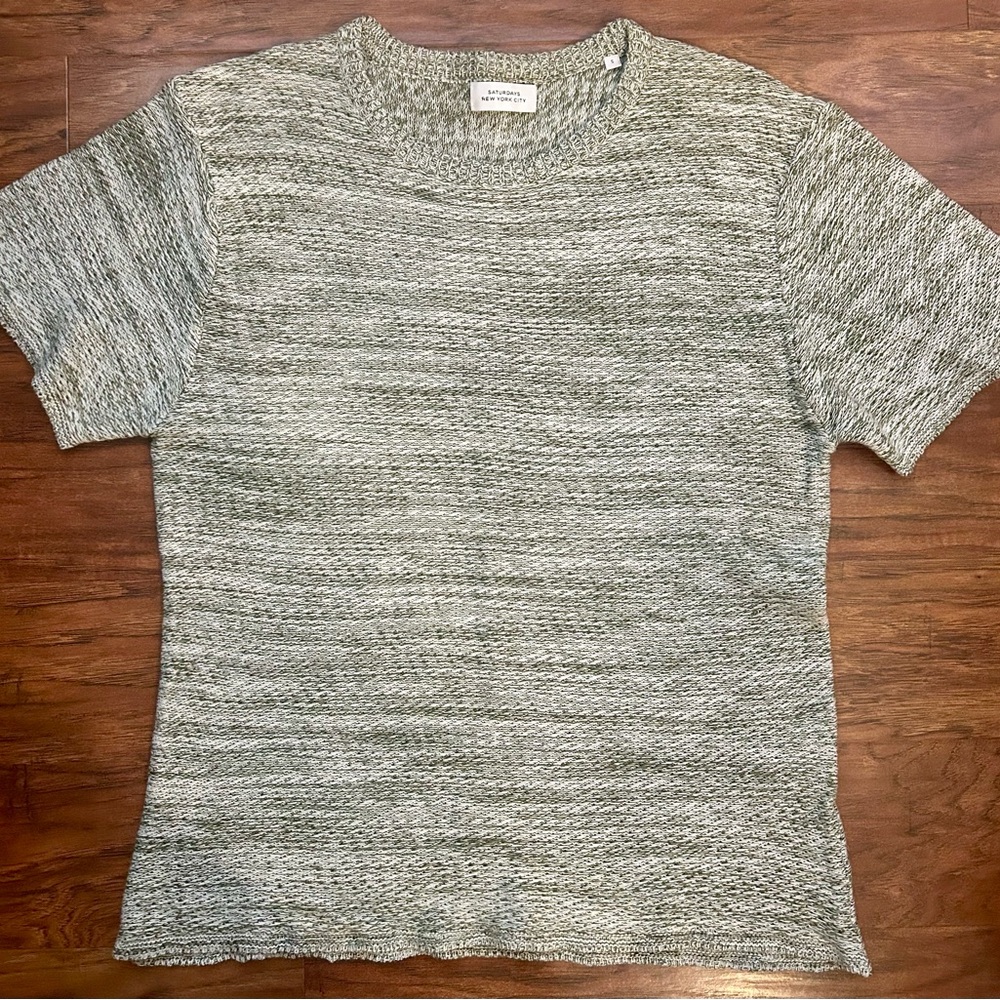 Saturdays New York City Women’s Short Sleeve Green Sweater Blouse, Size S